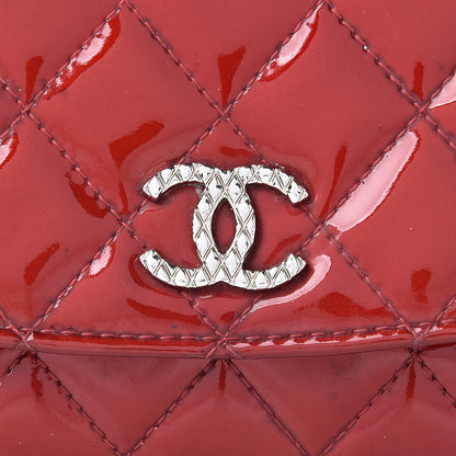 Chanel Patent Quilted Brilliant Wallet On Chain WOC Red 13 of 20