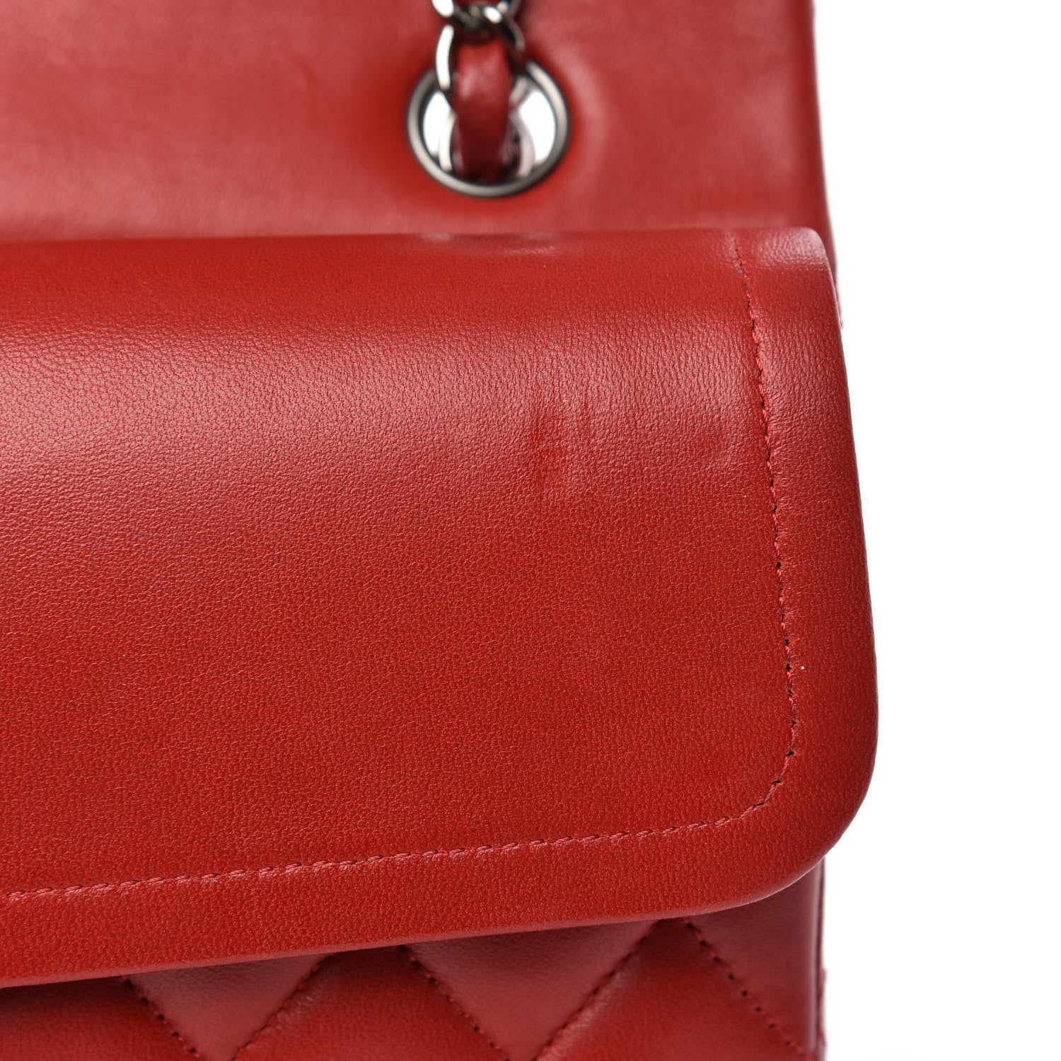Chanel Lambskin Quilted Medium Double Flap Red 16 of 19