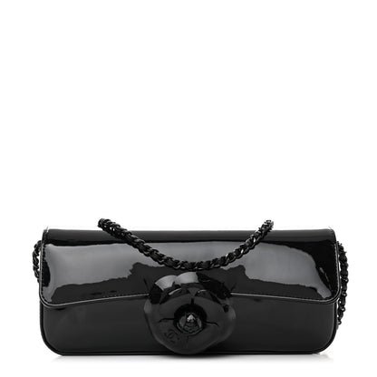 Chanel Patent Calfskin Camellia E/W Flap So Black 1 of 11