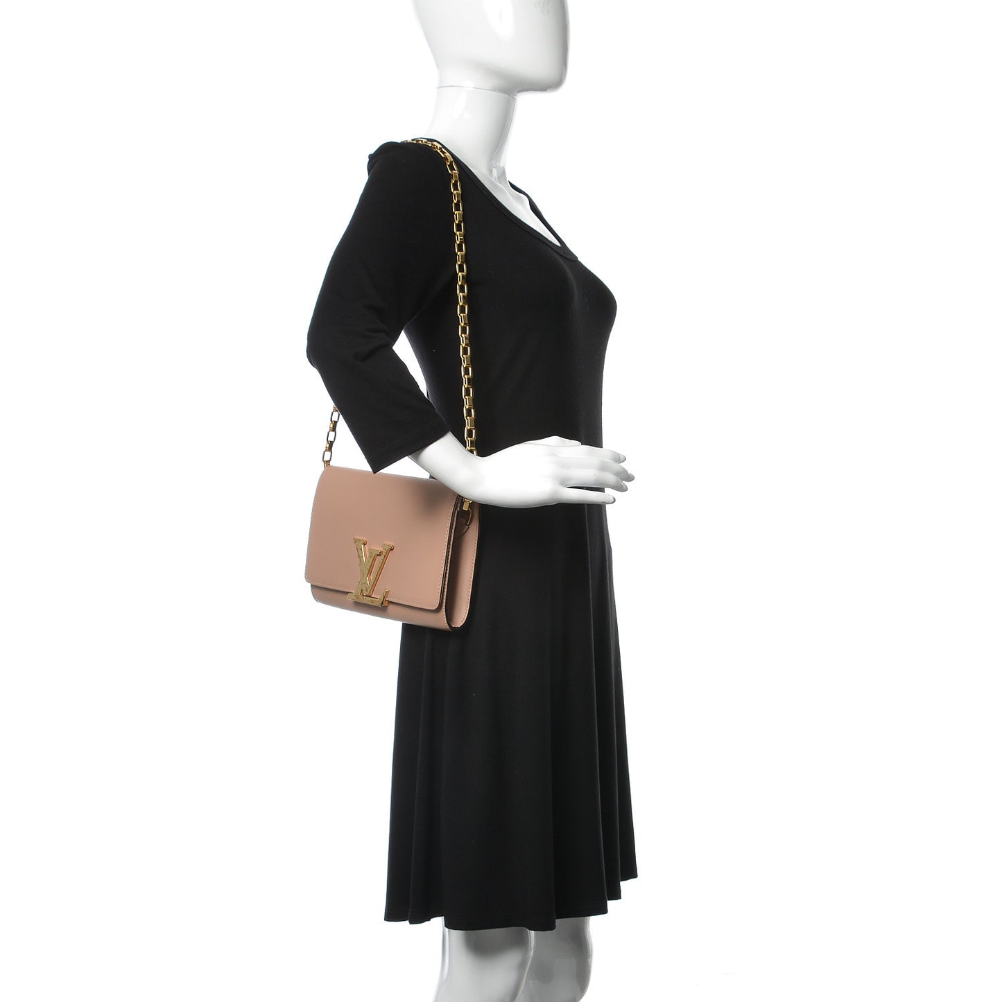 Calfskin Chain Louise MM Nude