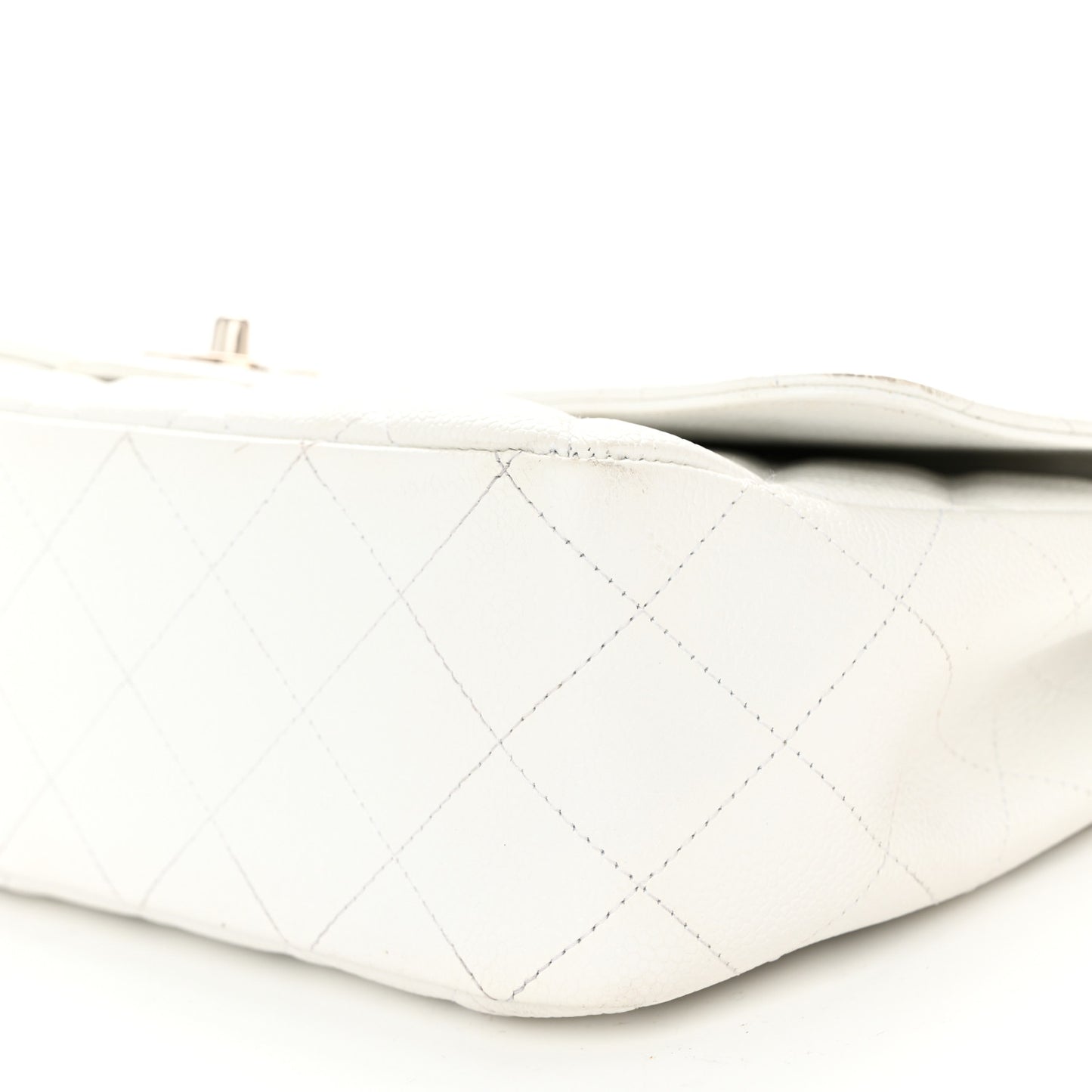 Caviar Quilted Jumbo Single Flap White