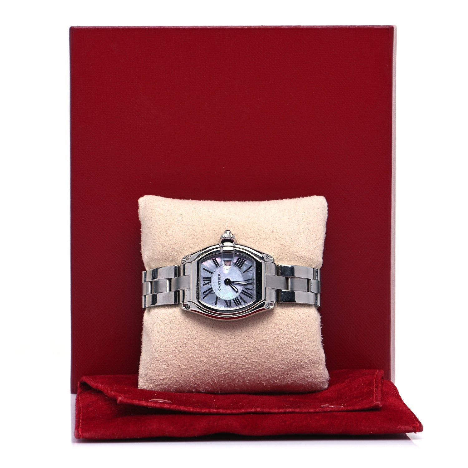 Cartier Stainless Steel Purple Mother of Pearl 31mm Roadster Quartz Watch 5 of 5