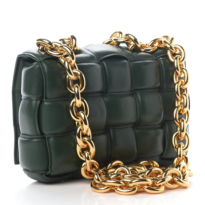 Bottega Veneta Lambskin Maxi Intreccio Padded Chain Cassette Crossbody Bag Raintree 2 of 7