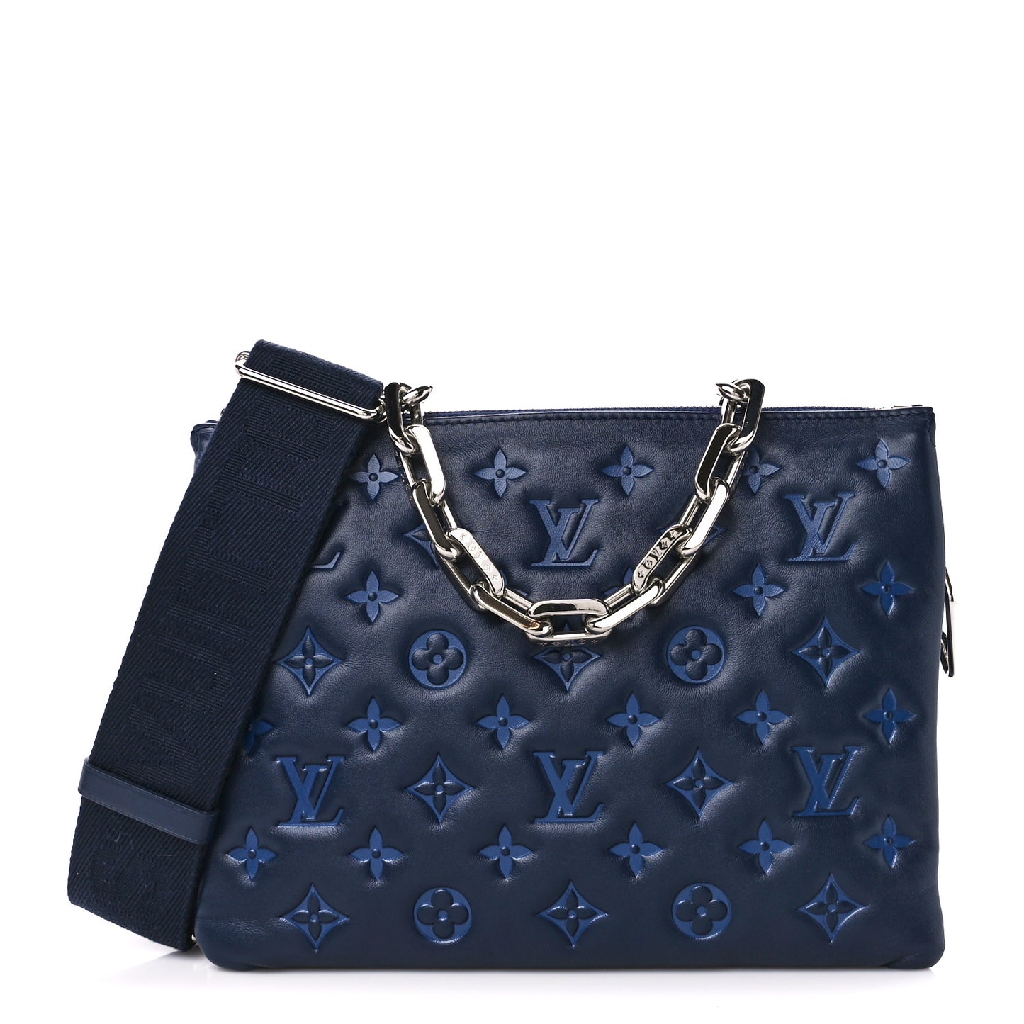 Lambskin Embossed Monogram Coussin PM Navy