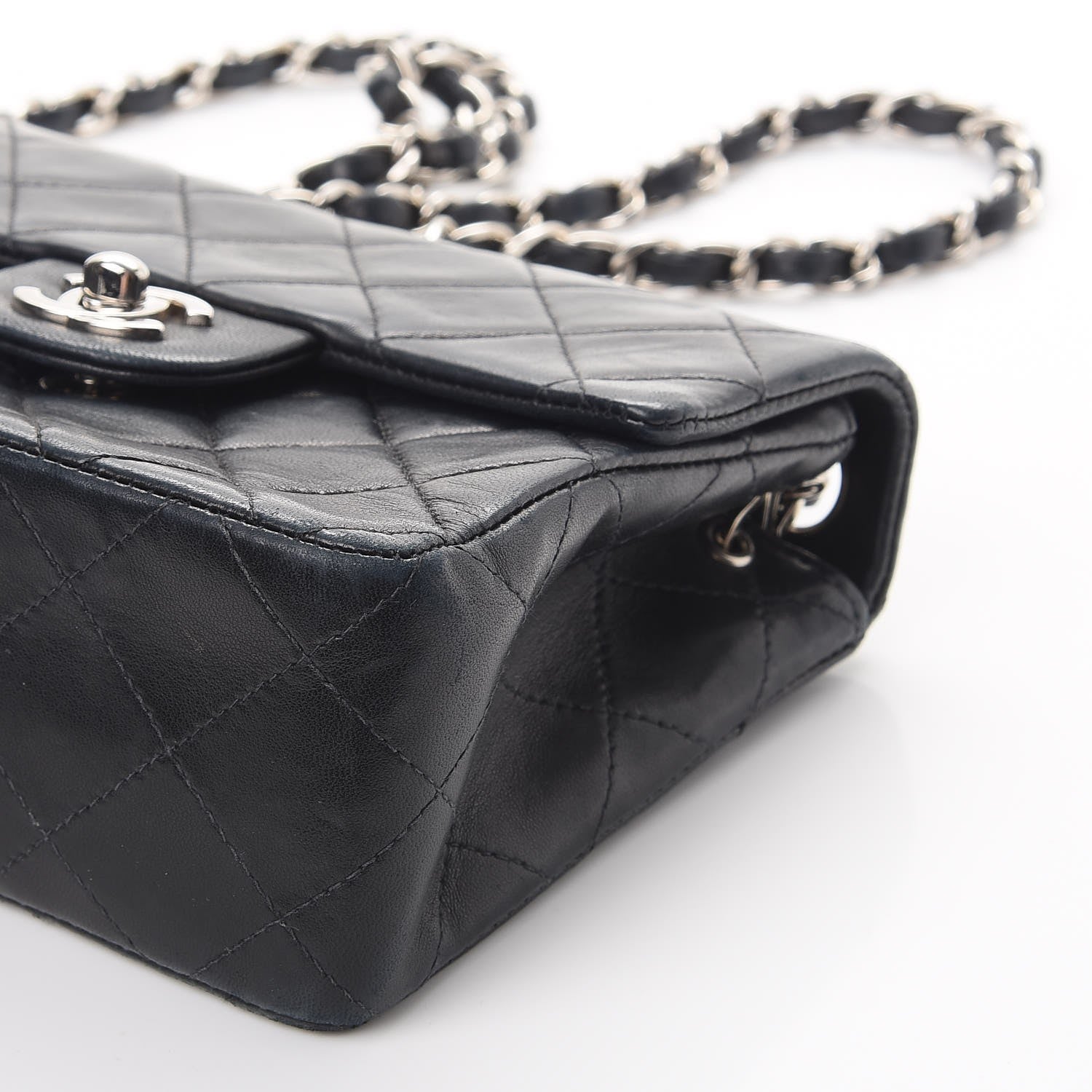 Chanel Lambskin Quilted Mini Square Flap Black 12 of 13
