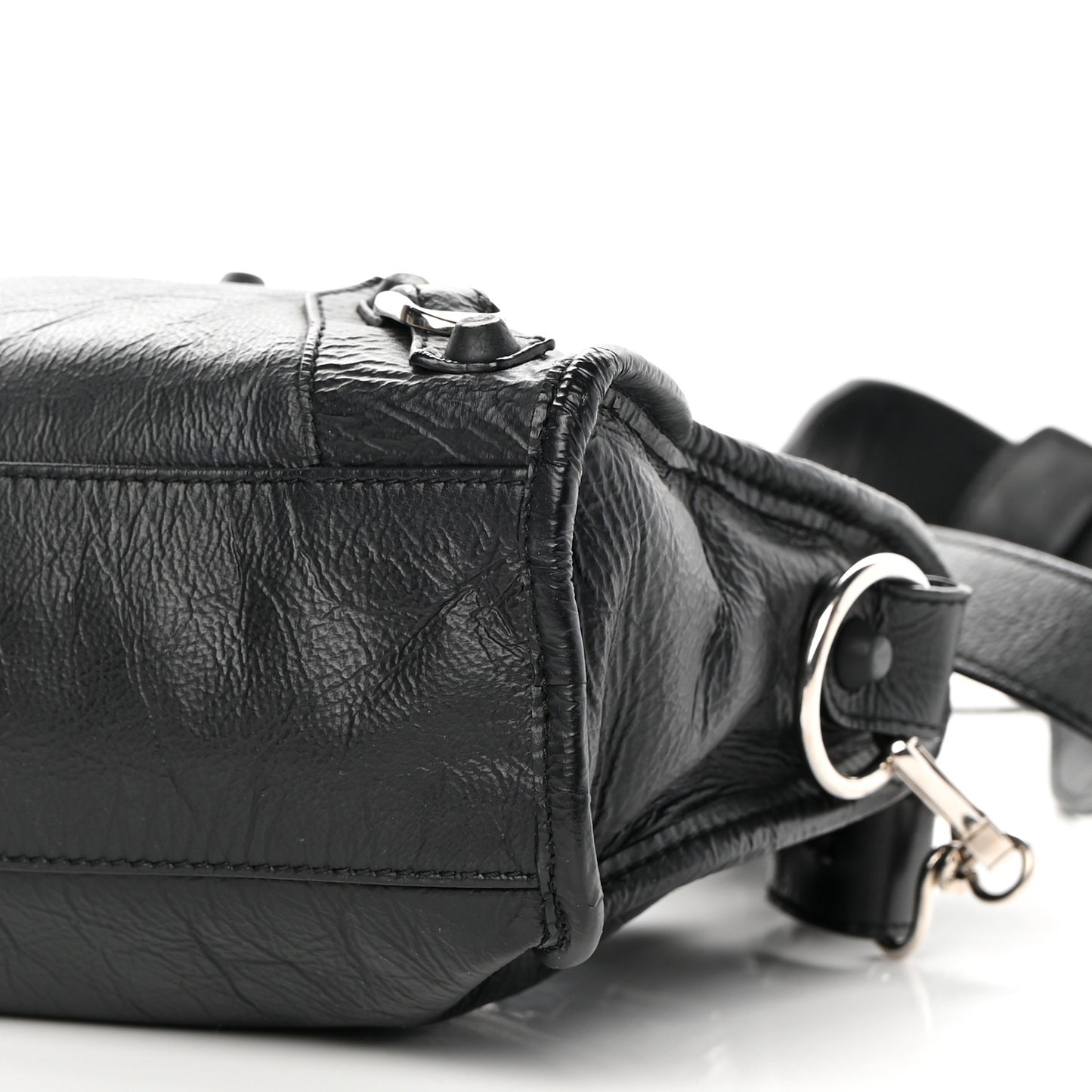 Matte Goatskin Rubber Covered Classic Hardware Mini City Black