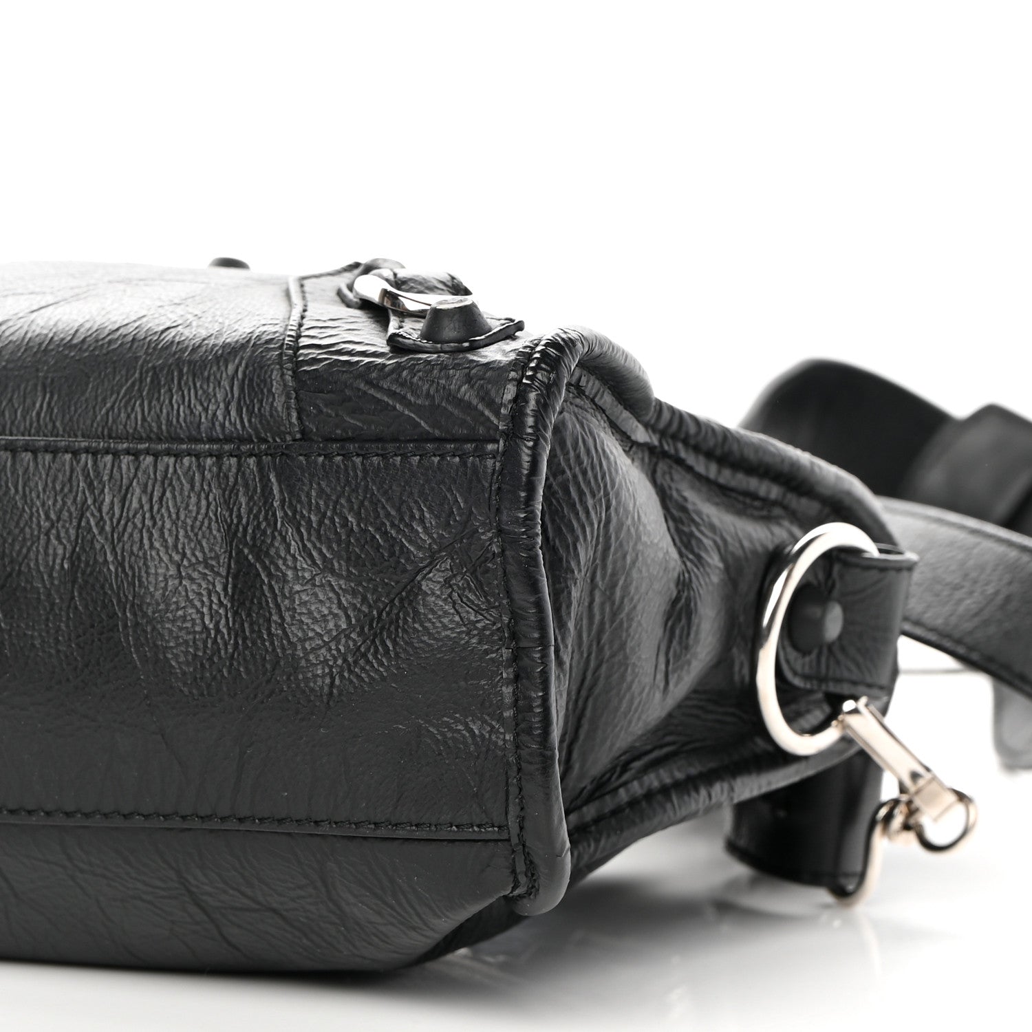 Balenciaga Matte Goatskin Rubber Covered Classic Hardware Mini City Black 10 of 13