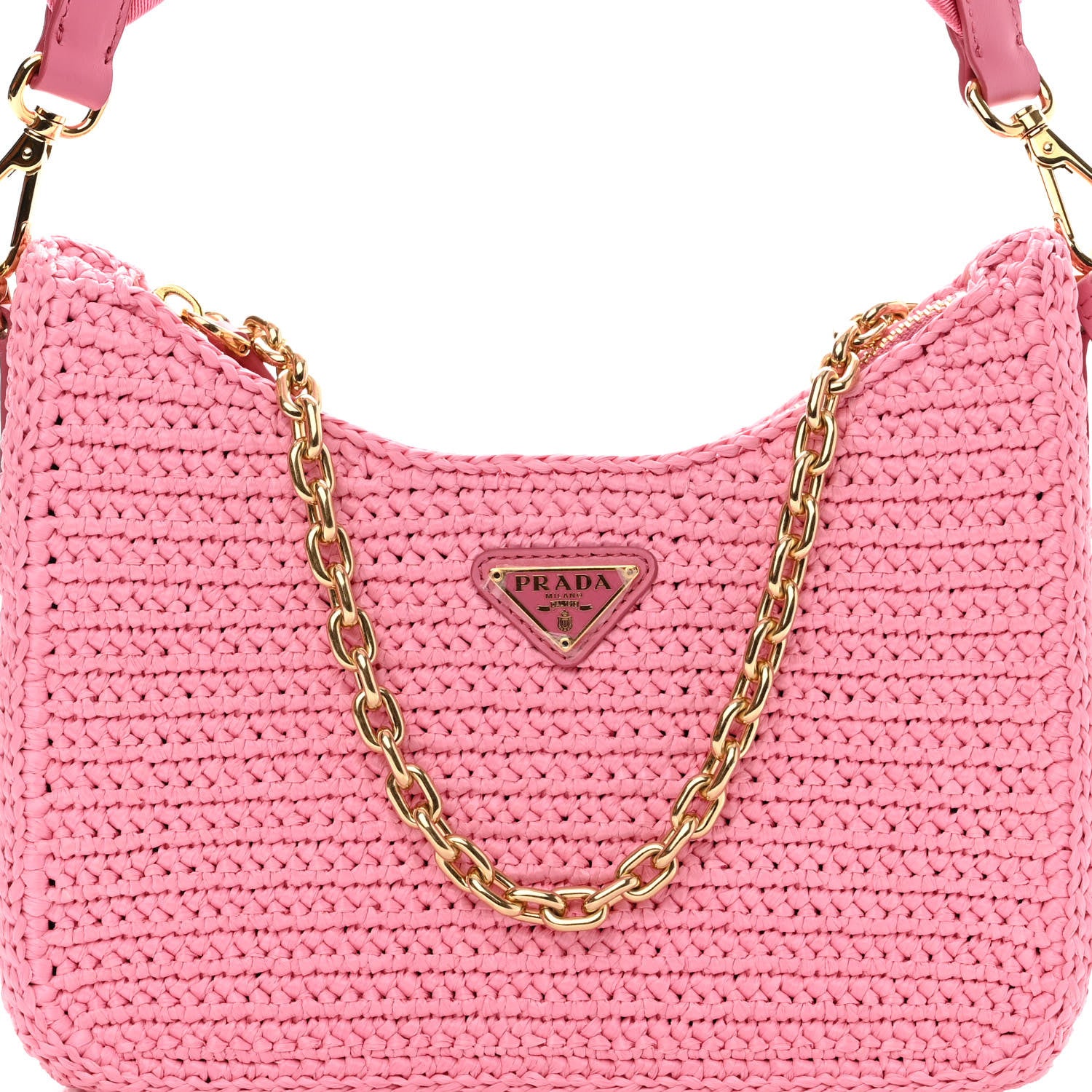 Prada Yarn Raffia Effect Crochet Re-Edition 2005 Shoulder Bag Petalo 7 of 9