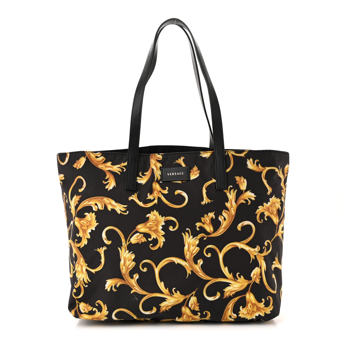 Nylon Baroque Print Tote Black
