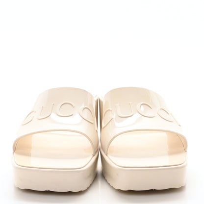 Gucci Rubber Gucci Logo Womens Platform 20/60mm Slide Sandals 36 Mystic White 3 of 8