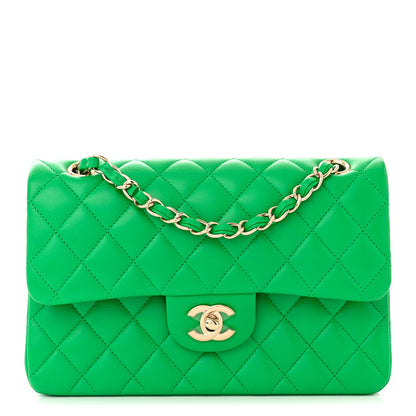 Chanel Lambskin Quilted Small Double Flap Green 1 of 11