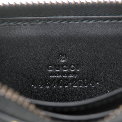 Gucci Calfskin GucciGhost Zip Around Card Case Black New Acquamarine 7 of 7
