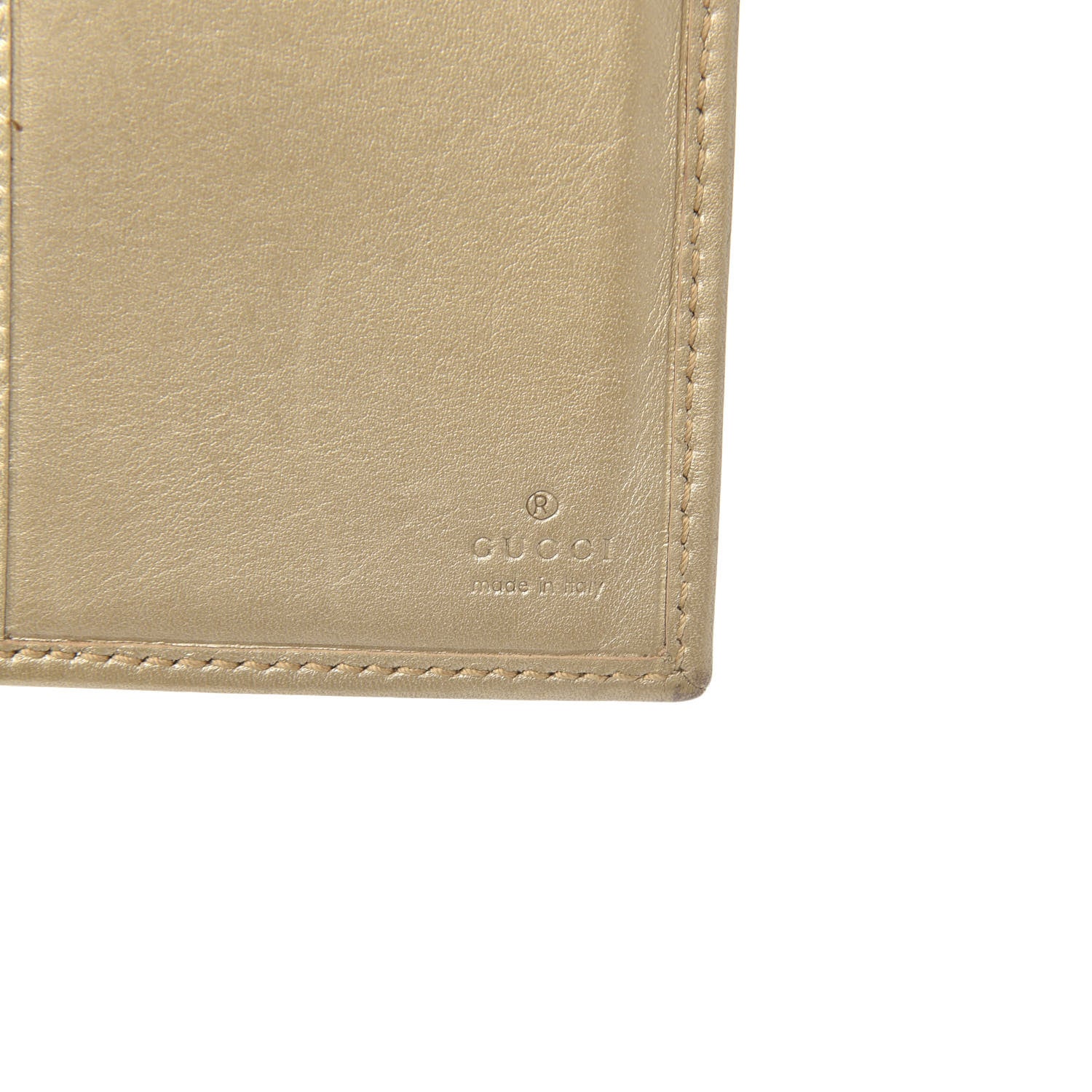 Gucci Imprime Monogram GG Pierce Chain Clutch Wallet Champagne 5 of 10