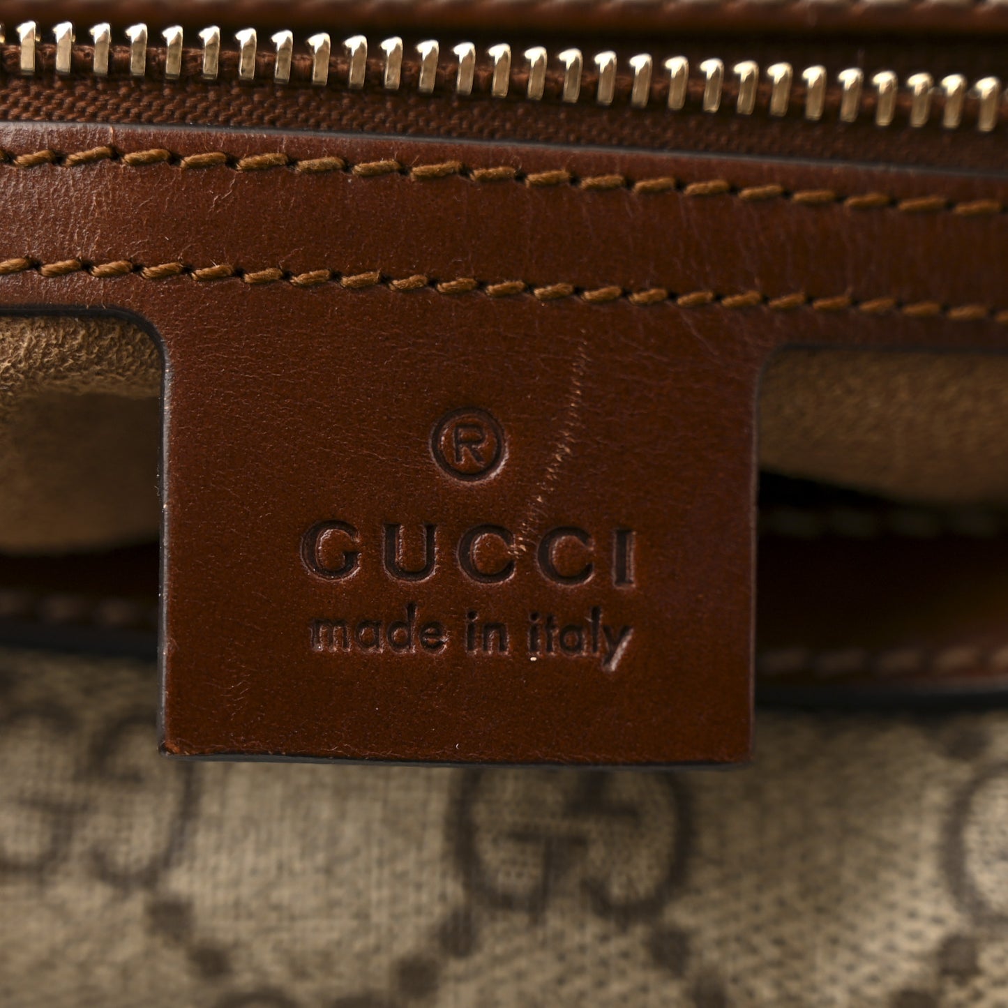 GG Supreme Monogram Medium Boston Beige Cuir