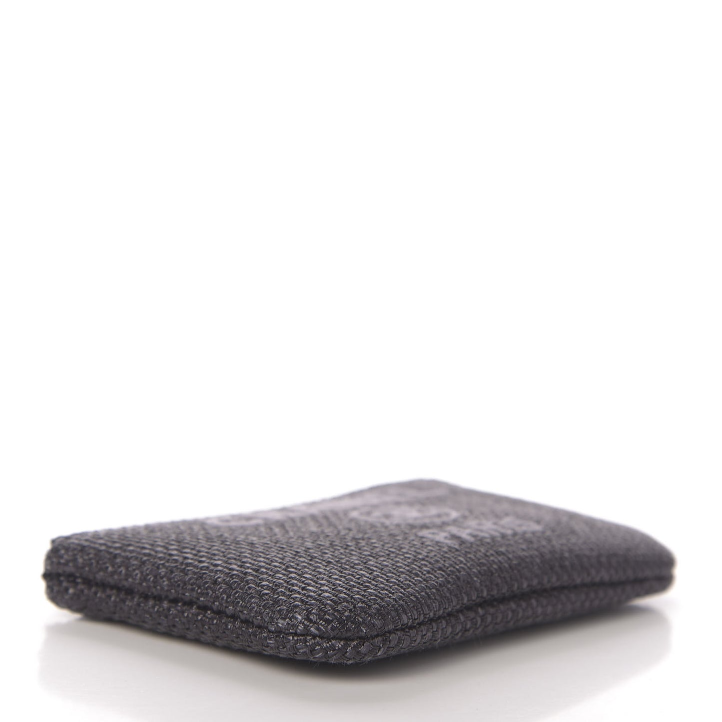 Woven Straw Raffia Deauville Cosmetic Pouch Black