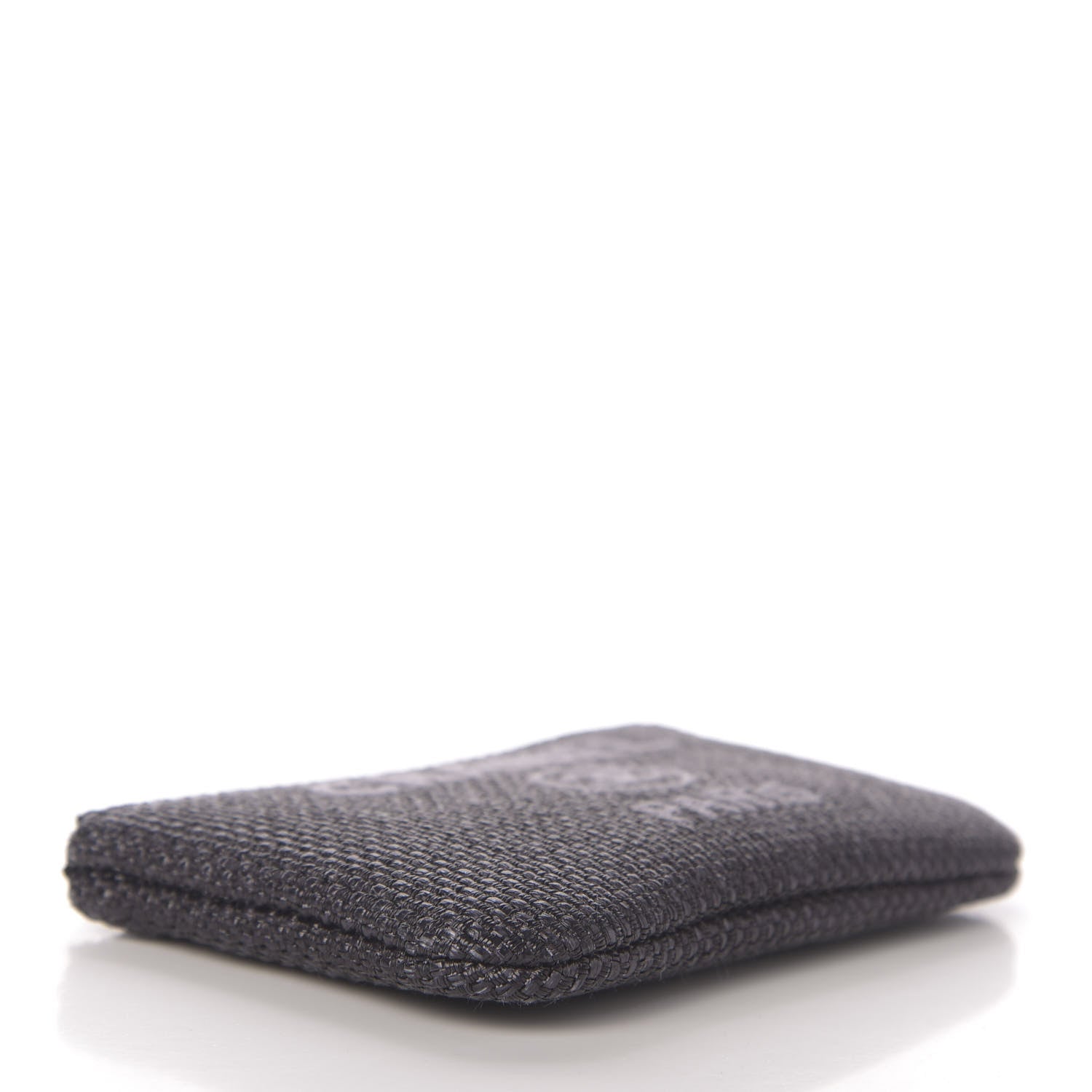 Chanel Woven Straw Raffia Deauville Cosmetic Pouch Black 4 of 8