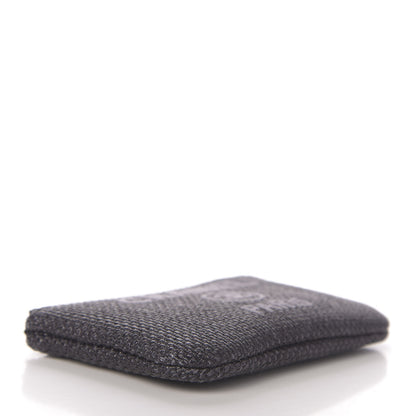 Chanel Woven Straw Raffia Deauville Cosmetic Pouch Black 4 of 8