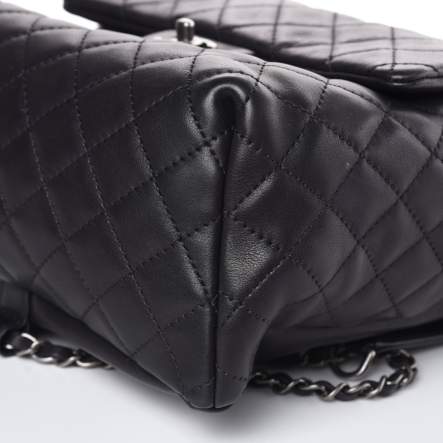Chanel Lambskin Quilted Drawstring Backpack Navy Blue 9 of 15