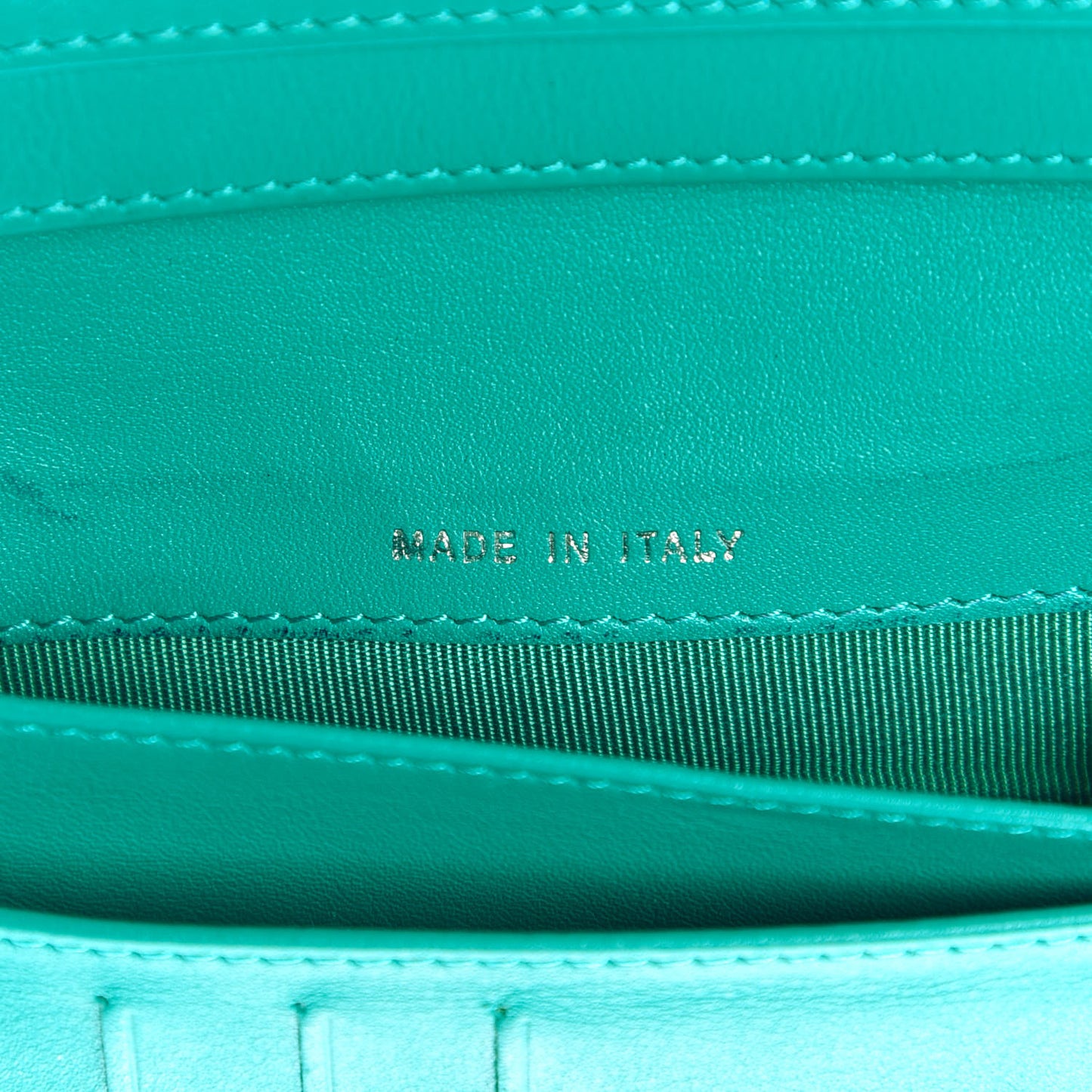 Patent Quilted Zip Pocket Wallet Turquoise