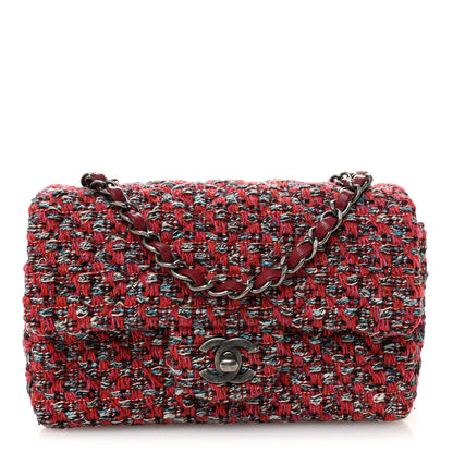 Chanel Tweed Quilted Mini Rectangular Flap Red Blue Ecru Black Pink 1 of 11