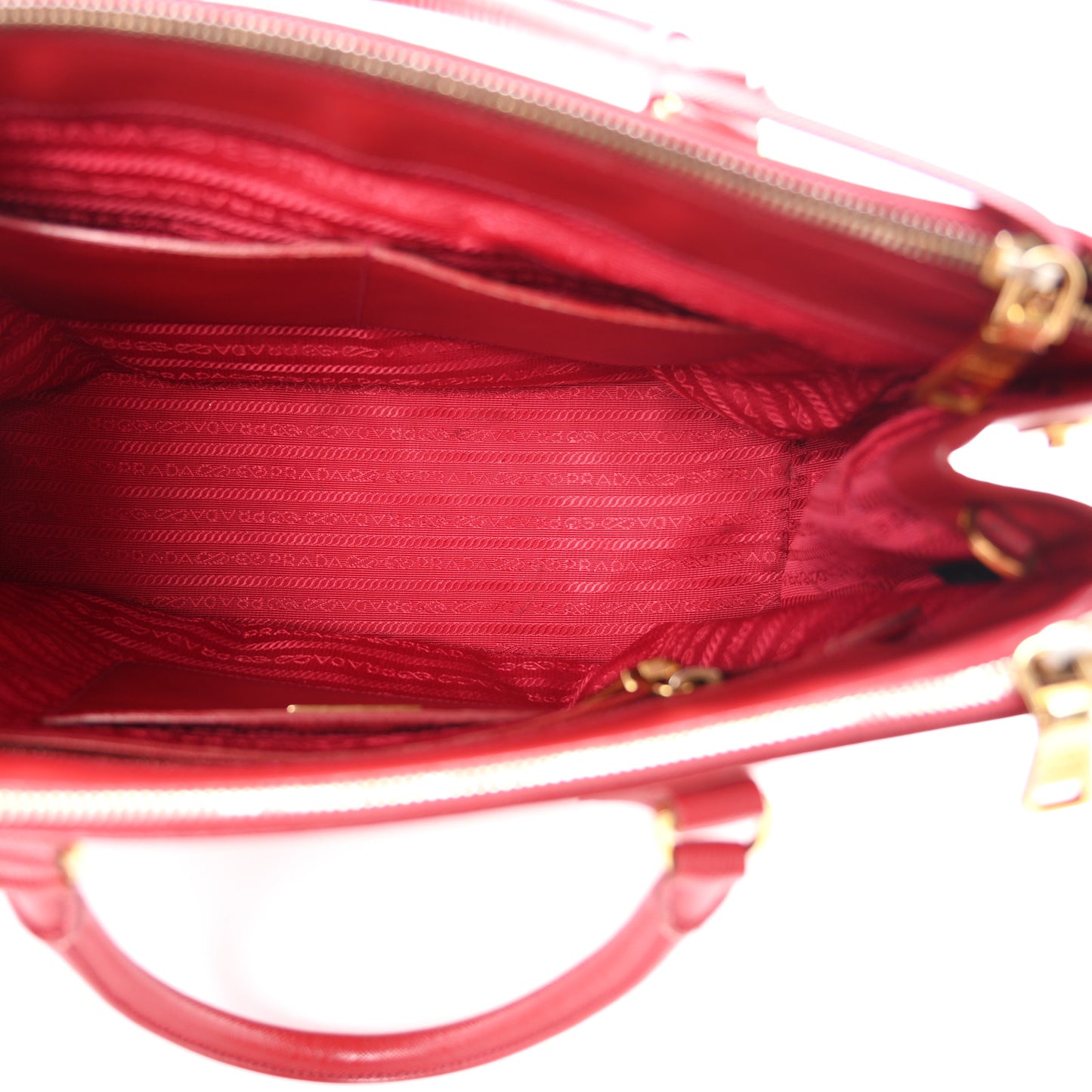 Saffiano Lux Large Galleria Double Zip Tote Fuoco