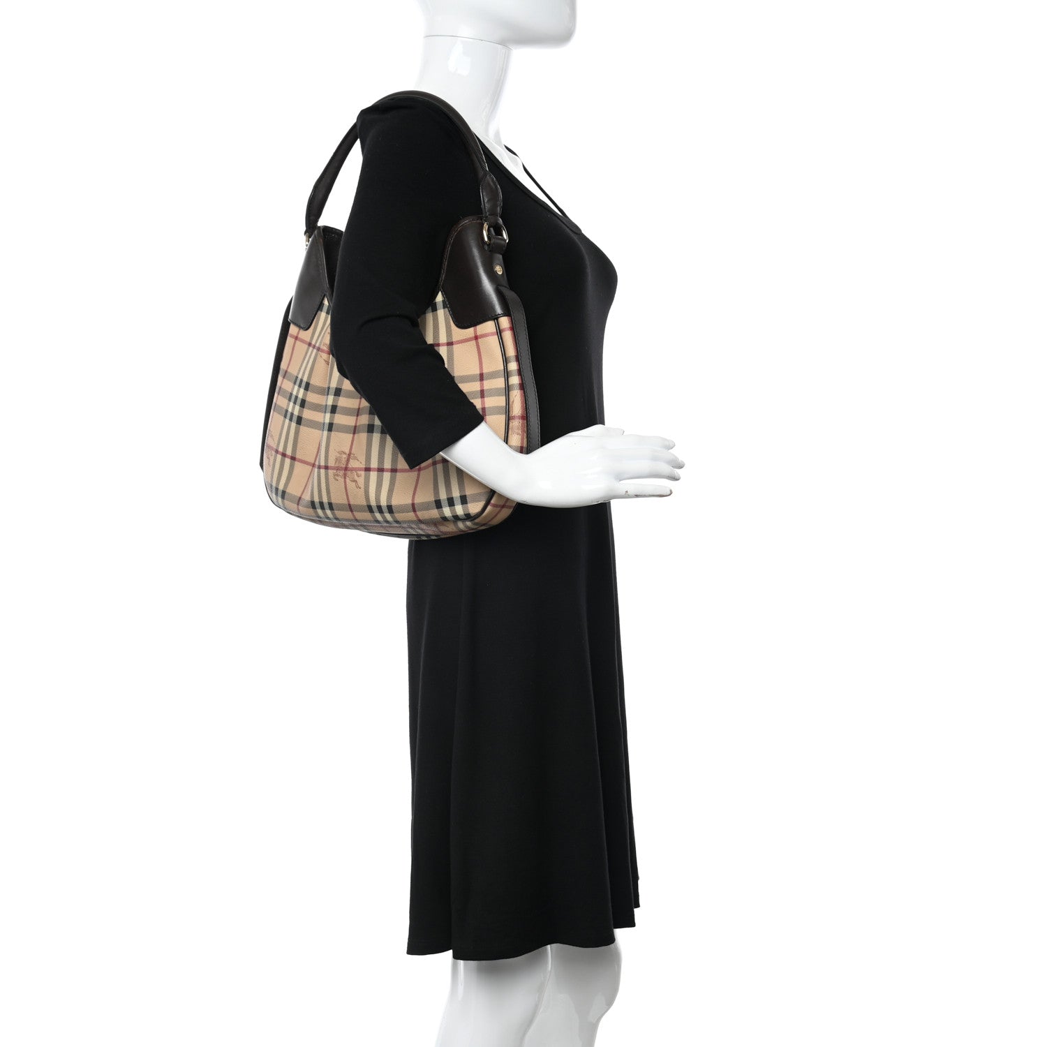 Burberry Haymarket Check Small Brooklyn Hobo Brown 2 of 11