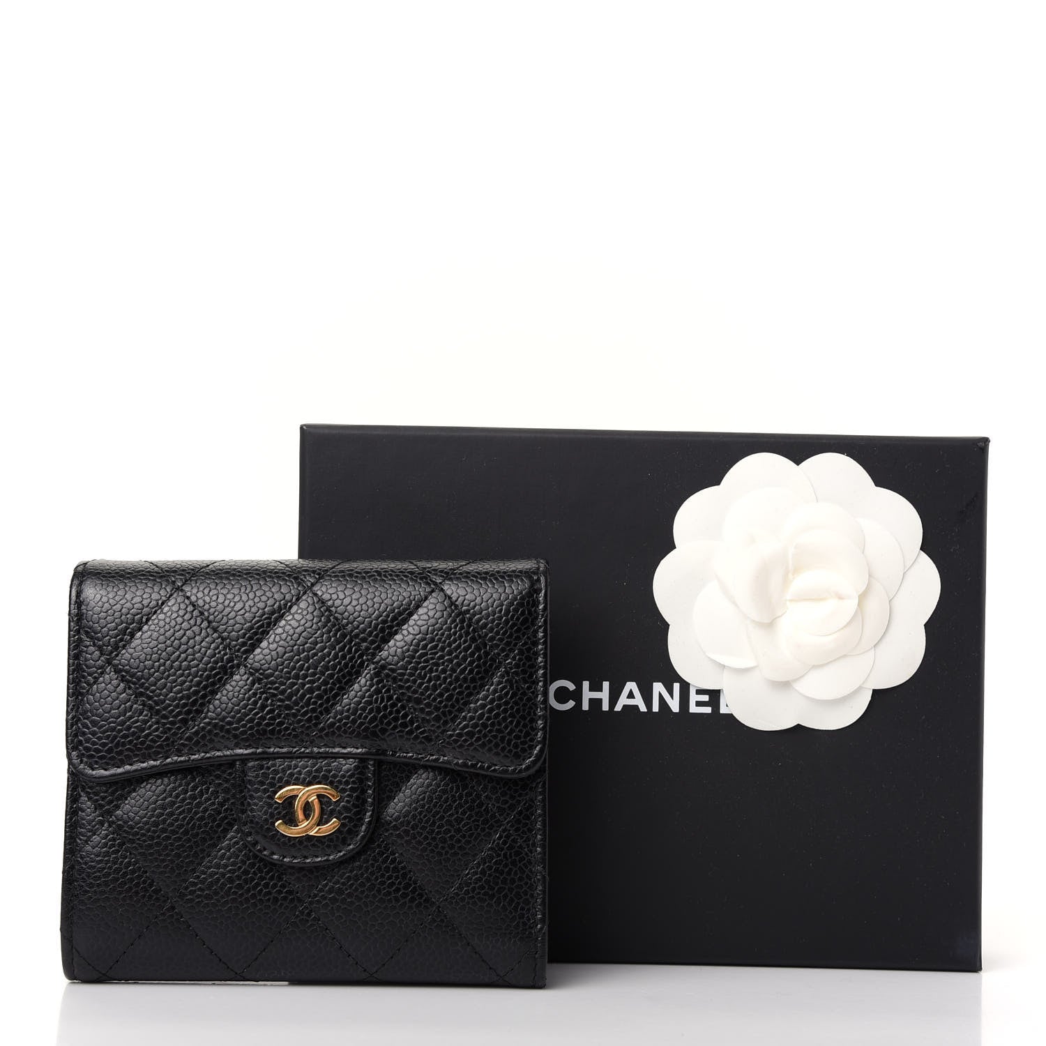 Chanel Caviar Quilted Compact Flap Wallet Black 8 of 8