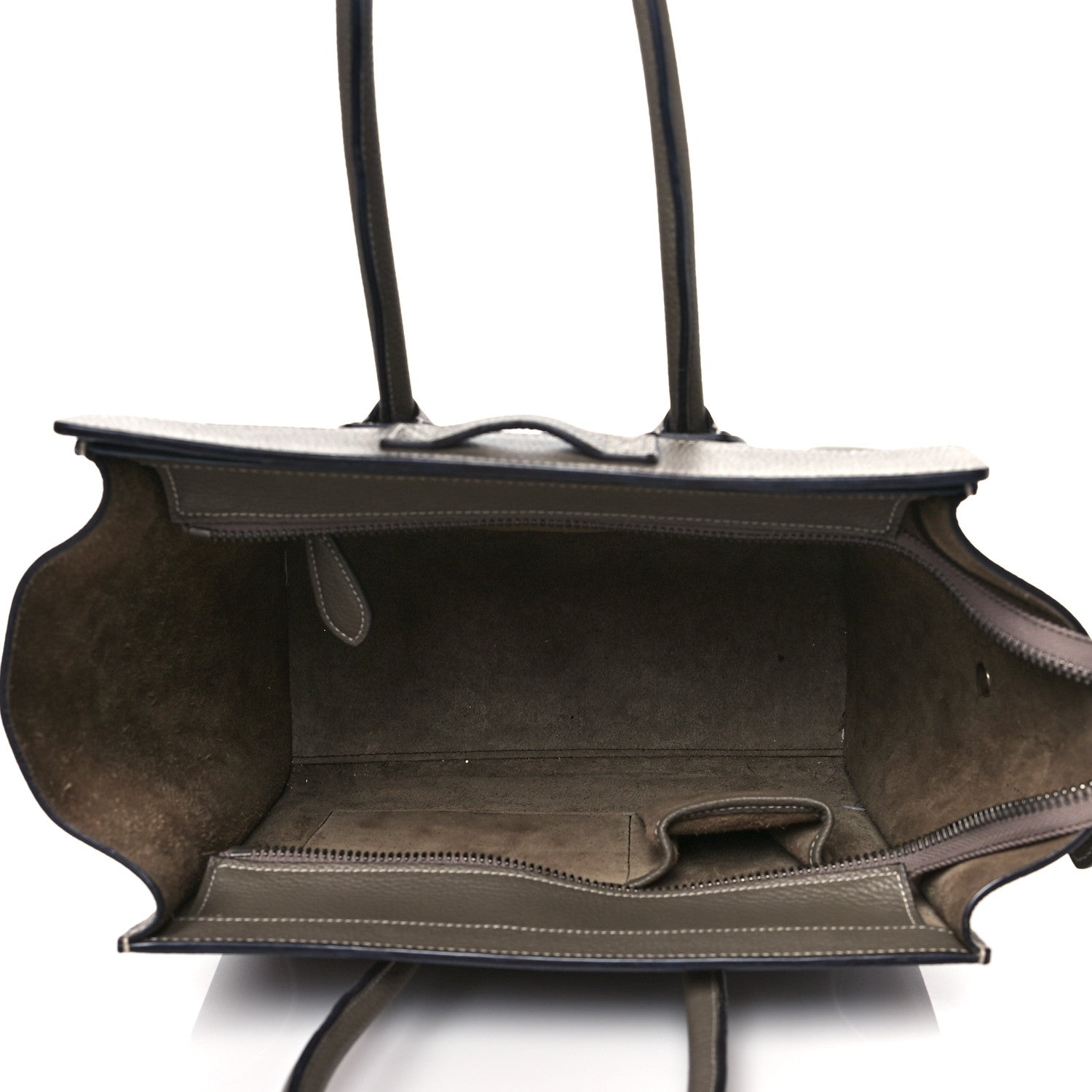 Celine Drummed Calfskin Micro Luggage Souris 5 of 10