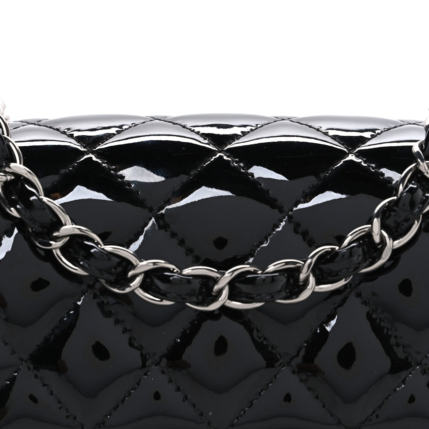Chanel Patent Calfskin Quilted Mini Rectangular Flap Black 8 of 10