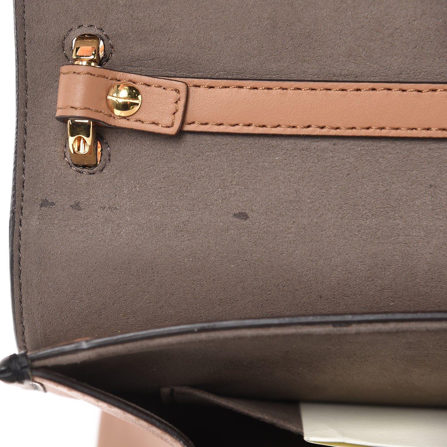 Fendi Vitello Century F is Fendi FF Embossed Kan I Shoulder Bag Orzo Tobacco 9 of 20