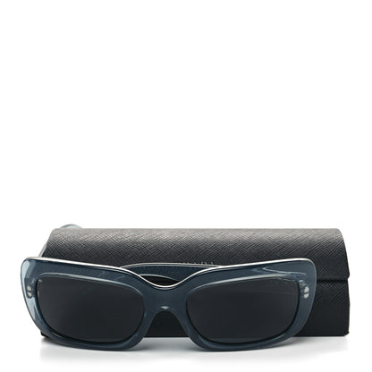 Prada Acetate Square Sunglasses SPR 23M Transparent Blue 9 of 9