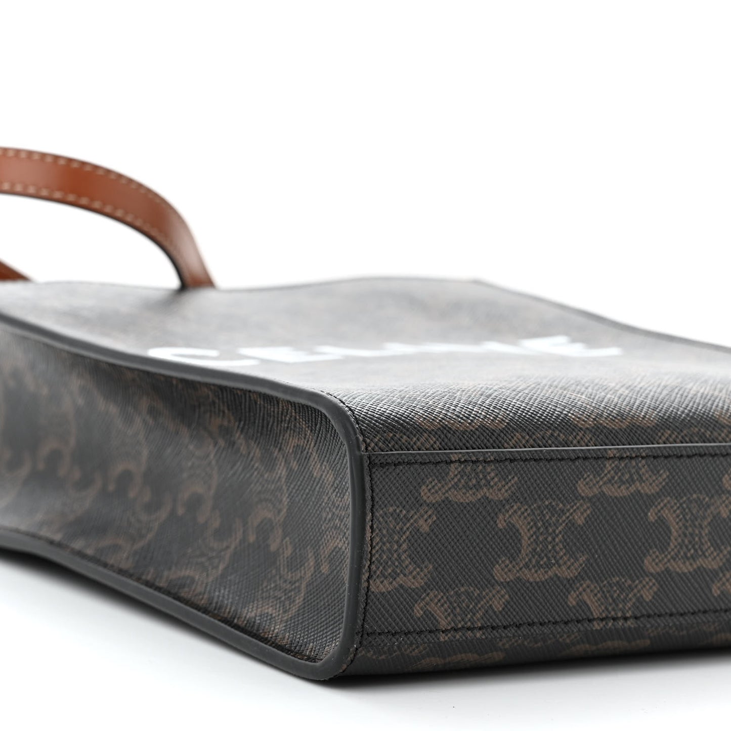 Triomphe Canvas Calfskin Mini Vertical Cabas Tan