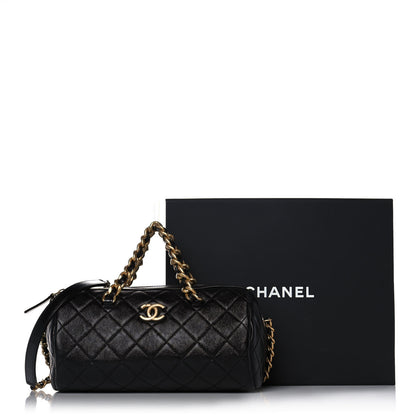 Chanel Shiny Lambskin Quilted Fashion Therapy Bowling Bag Black 12 of 12