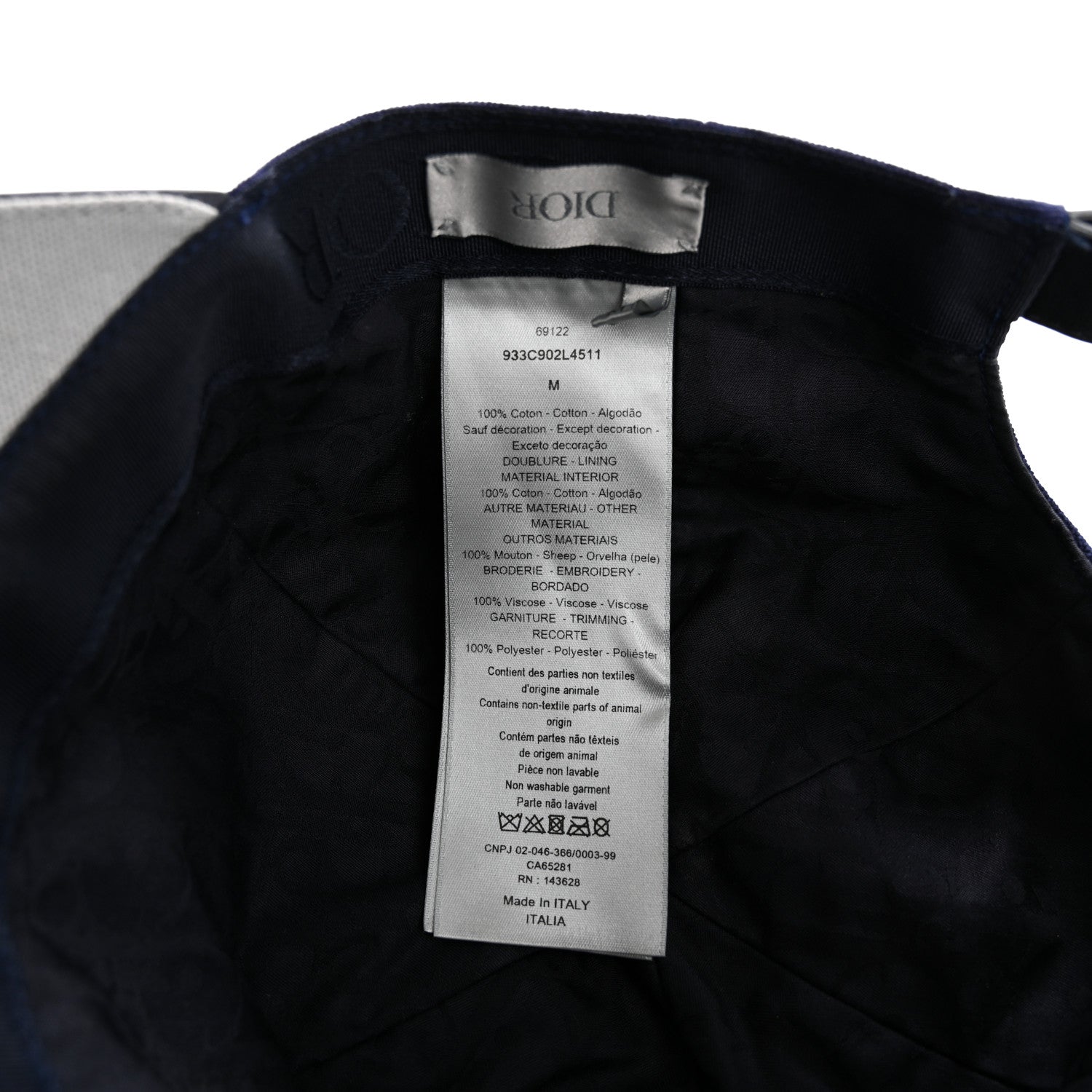 Christian Dior Cotton Embroided Baseball Cap M Blue 9 of 10