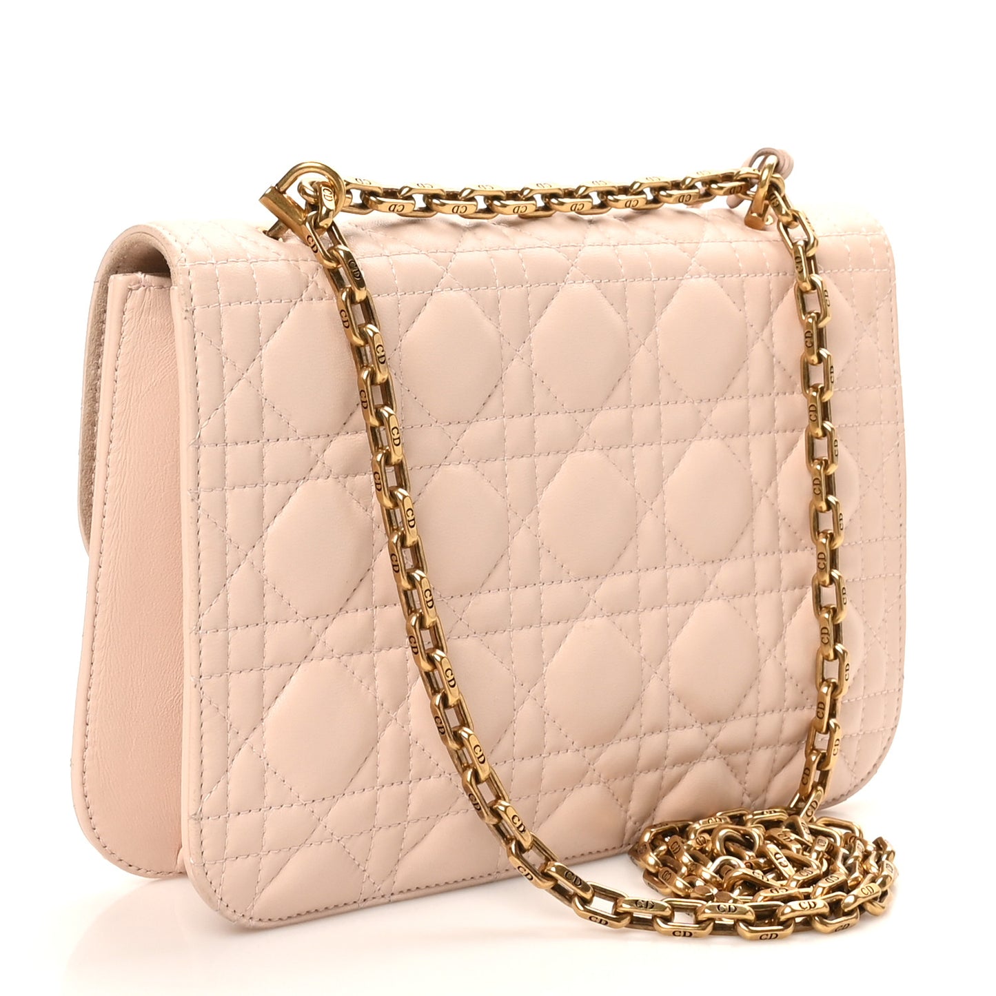 Lambskin Cannage Large Dioraddict Flap Rose Poudre