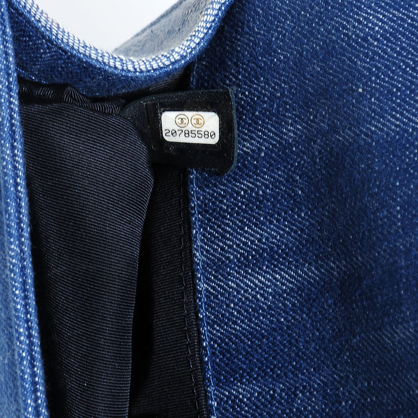 Denim Chevron Medium Boy Flap Blue