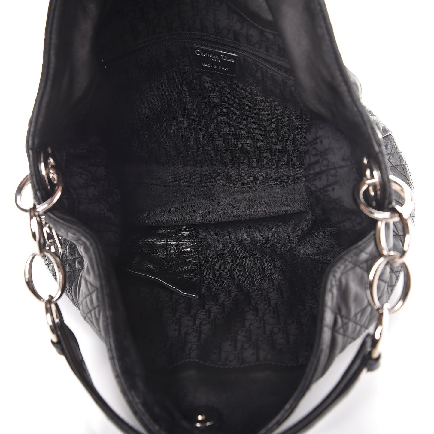 Lambskin Cannage Small Dior Soft Hobo Black