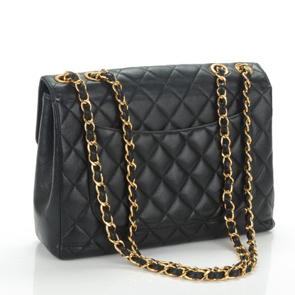 Chanel Caviar Quilted Jumbo Single Flap Black 3 of 9