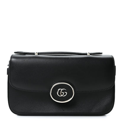 Gucci Senna Calfskin Petite GG Top Handle Shoulder Bag Black 1 of 9
