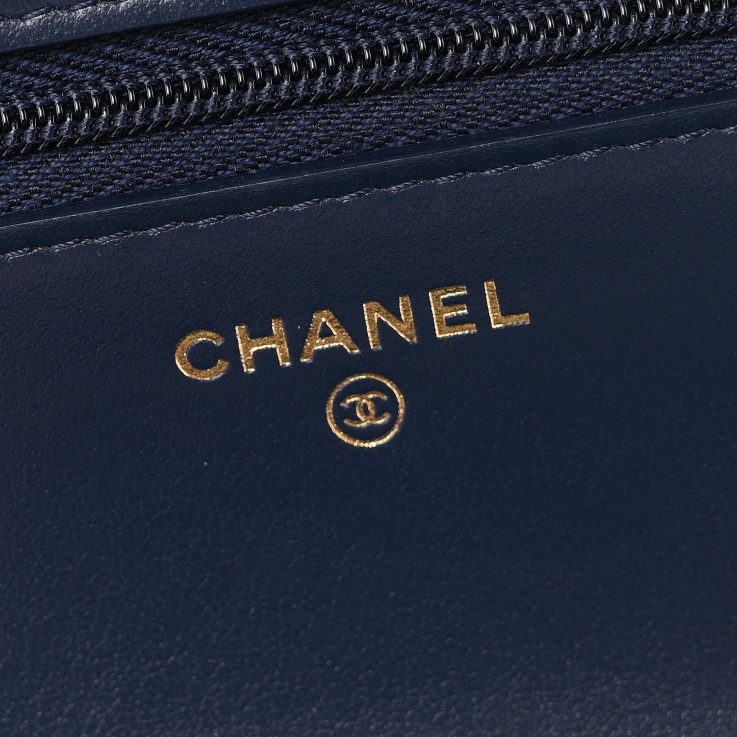 Denim Printed Wallet On Chain WOC Dark Blue