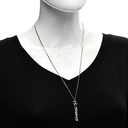 Chanel Enamel CC Logo Chain Necklace Ruthenium White 2 of 4