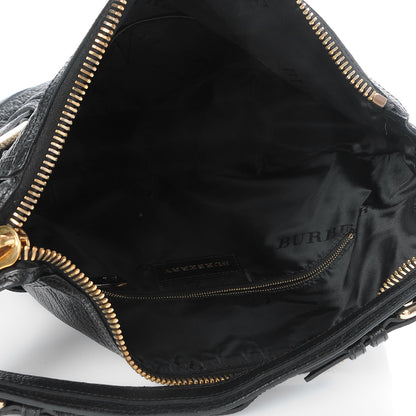 Burberry Signature Grain Calfskin Buckle Hobo Black 5 of 8
