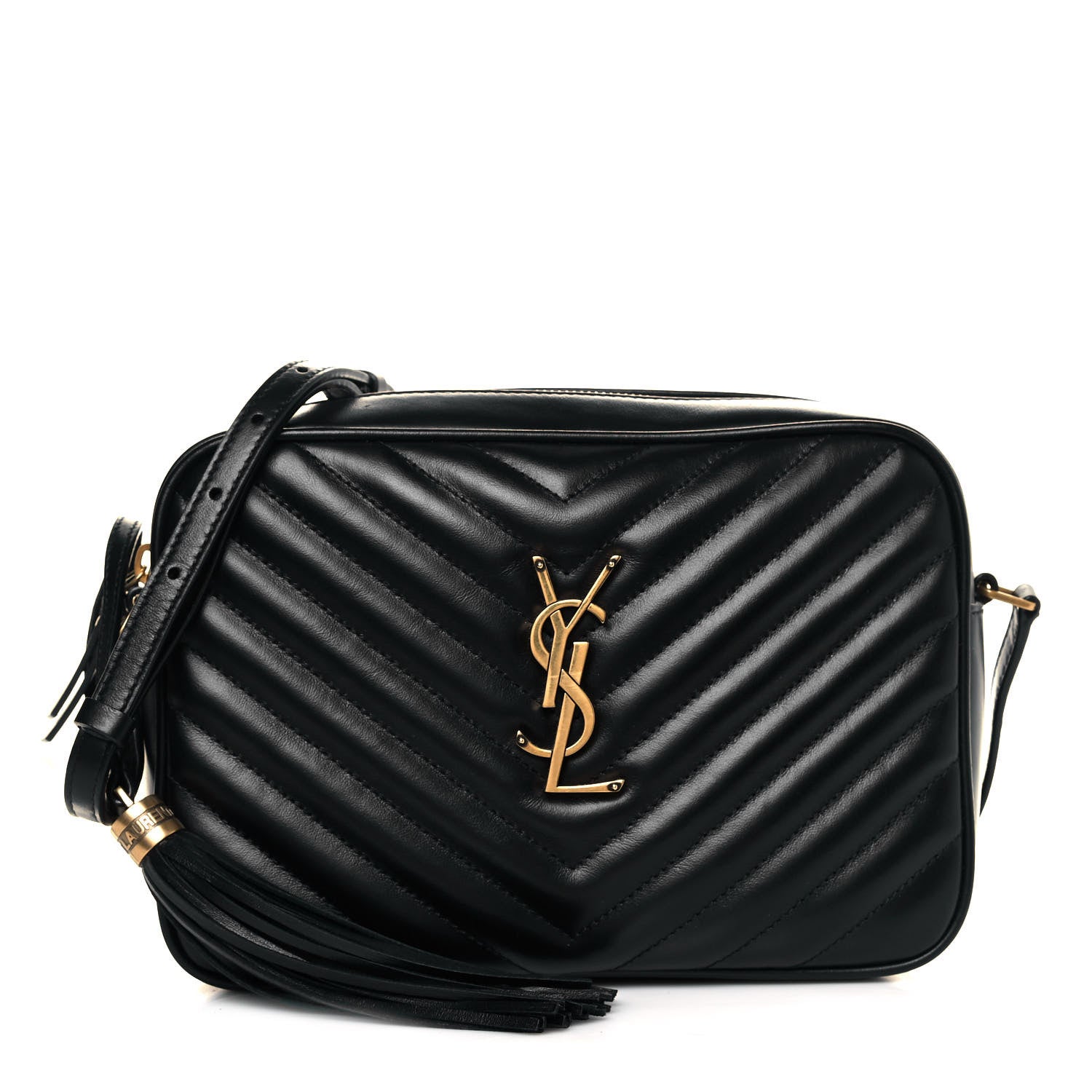 Saint Laurent Calfskin Matelasse Monogram Lou Camera Bag Black 2 of 19