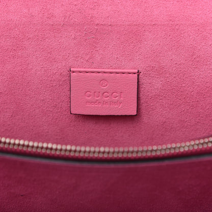 Gucci GG Supreme Monogram Suede Pierced Heart Embroidered Medium Dionysus Shoulder Bag Beige Ebony Pink Tropical Flower 8 of 10
