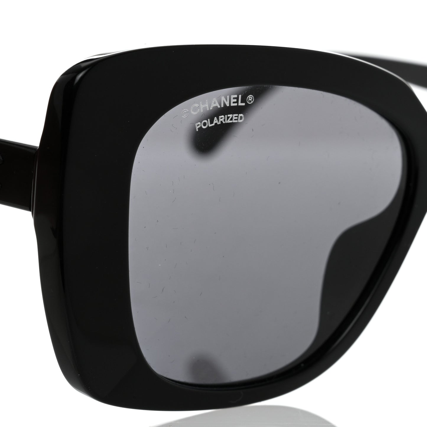 Acetate Strass Polarized Square Sunglasses 5422-B Black