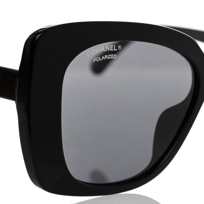 Chanel Acetate Strass Polarized Square Sunglasses 5422-B Black 8 of 9