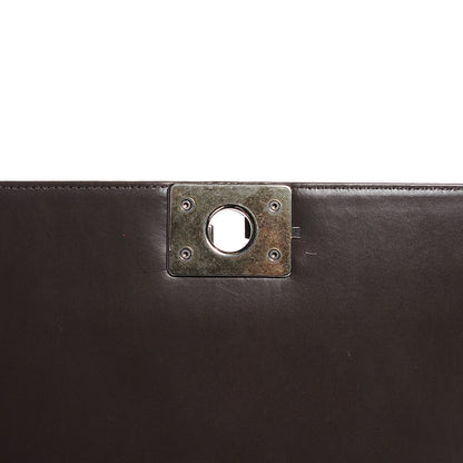 Chanel Glazed Calfskin Large Boy Flap Black Brown 6 of 8