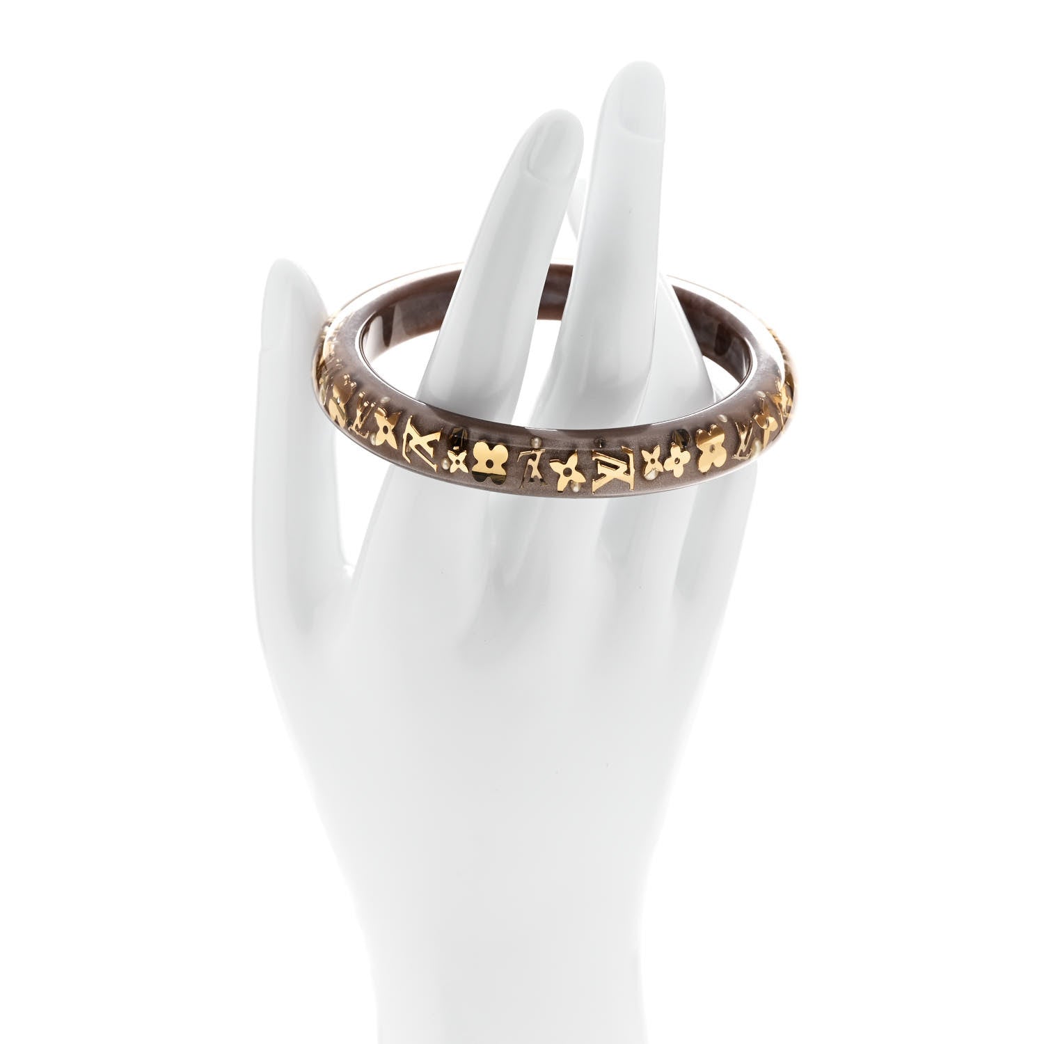 Louis Vuitton Resin Swarovski Pearl Medium Inclusion Bracelet PM Praline 2 of 4