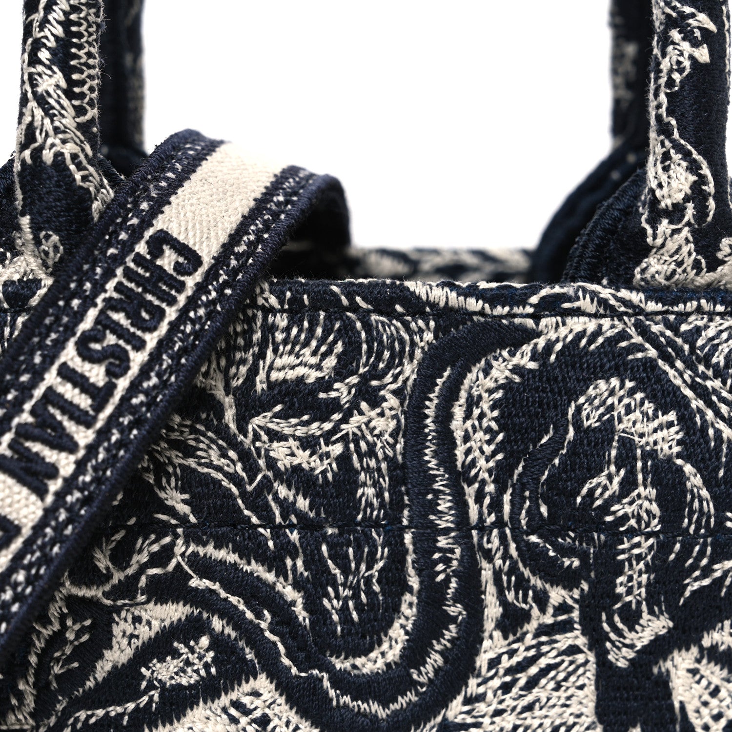 Christian Dior Canvas Toile de Jouy Reverse Embroidered Mini Book Tote Phone Bag Blue 8 of 10