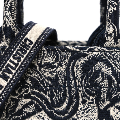 Christian Dior Canvas Toile de Jouy Reverse Embroidered Mini Book Tote Phone Bag Blue 8 of 10